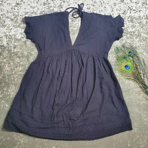 Urban Outfitters Black Embroidered Dot Dress